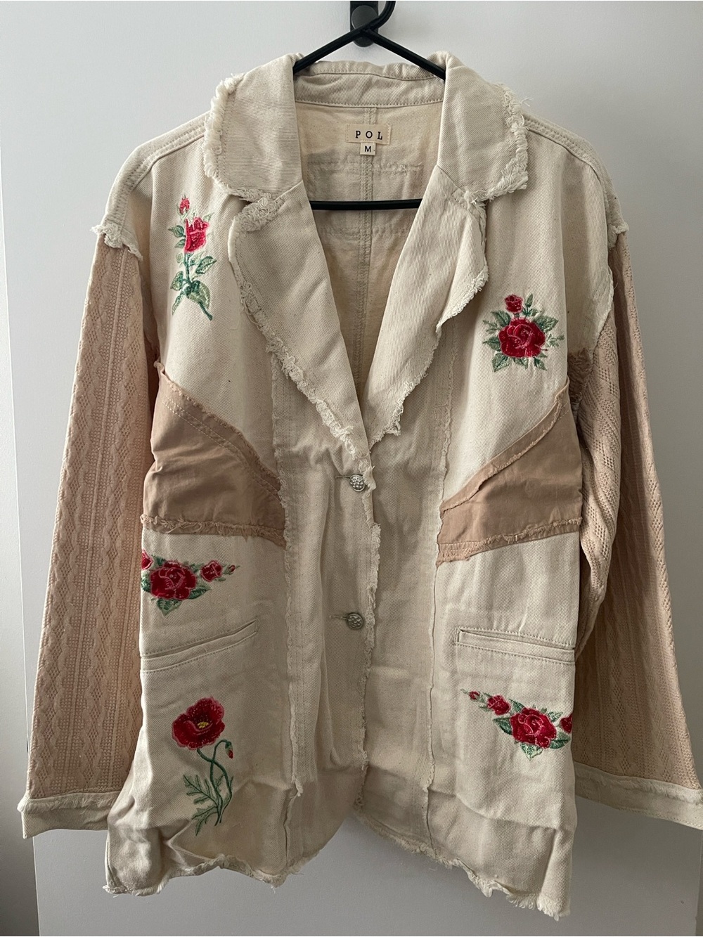NWOT POL Neutral Cream Utility Jacket Size M